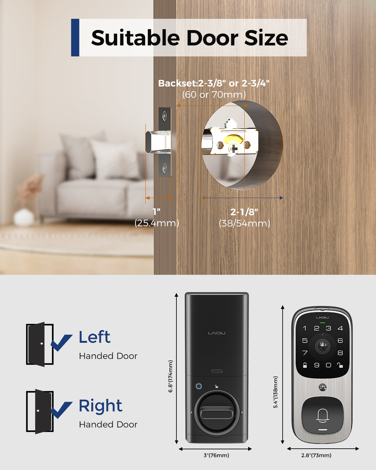LNDU AL502 Smart Lock with Camera